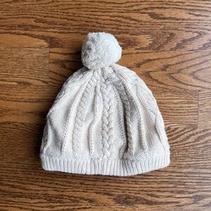 GAP Cream Cable Knit Pom-Pom Hat for Kids